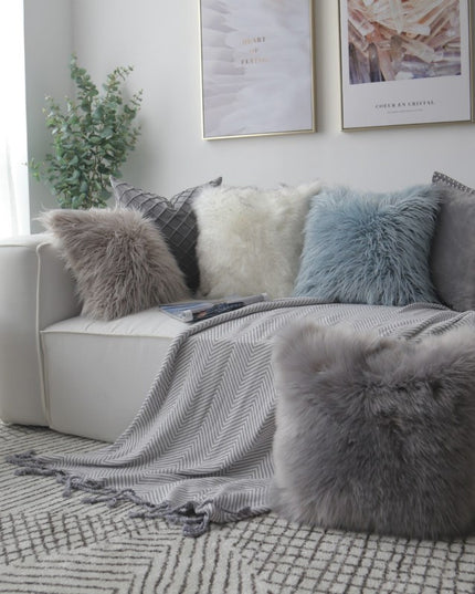 Poszewka na poduszkę futrzana z długim włosem