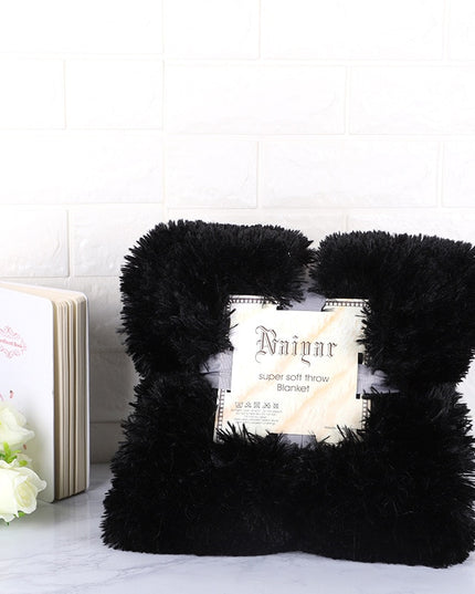 Miękki koc z długim włosiem