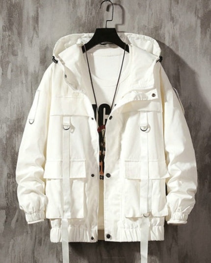 Męska kurtka przejściowa luźna z kapturem