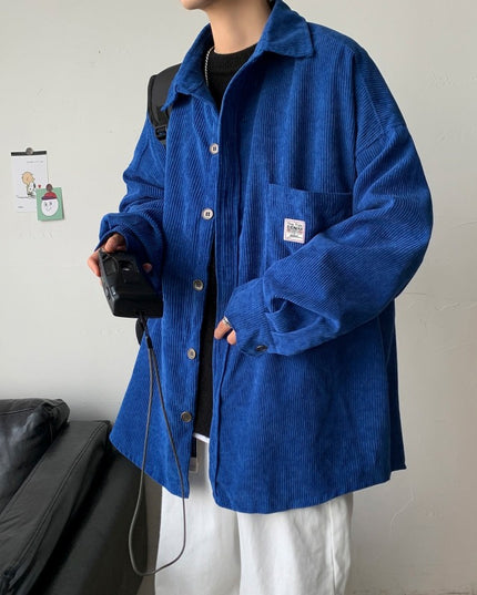 Męska koszula gładka o kroju oversize