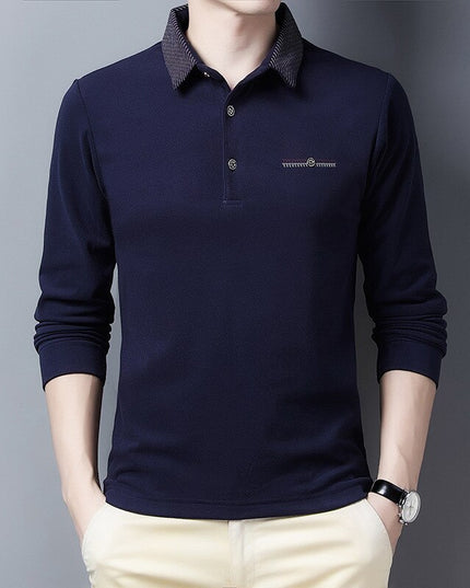 Męska koszulka z długim rękawem typu polo