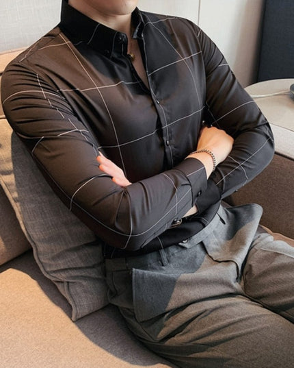 Męska koszula dopasowana w kratę