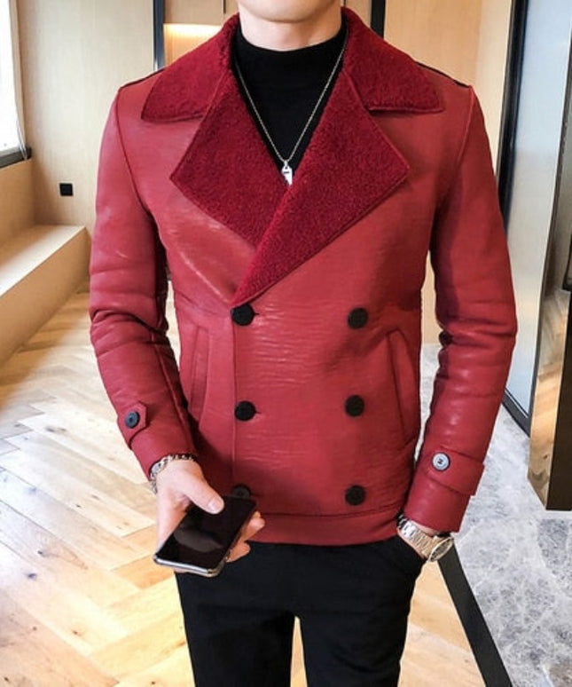 Męski płaszcz zimowy trzyrzędowy