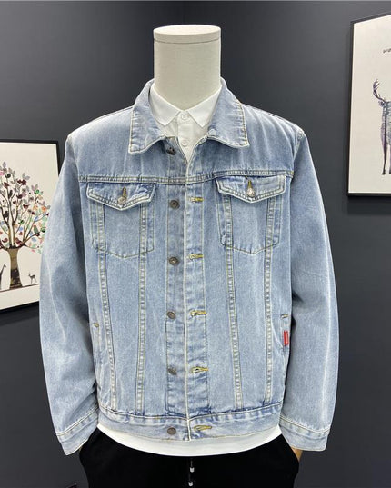 Męska kurtka jeansowa klasyczna o prostym kroju