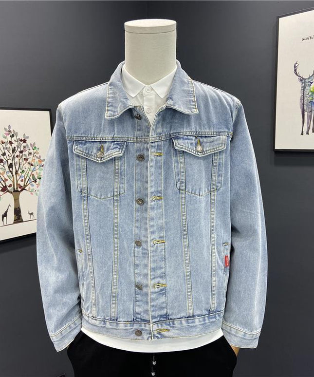 Męska kurtka jeansowa klasyczna o prostym kroju