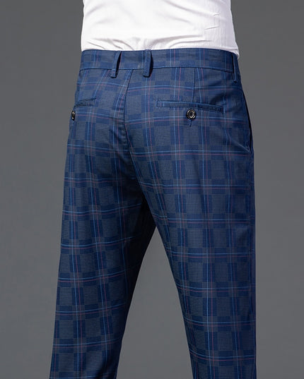 Męskie spodnie chinosy w kratę