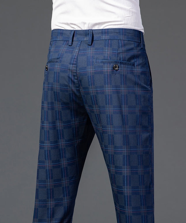 Męskie spodnie chinosy w kratę