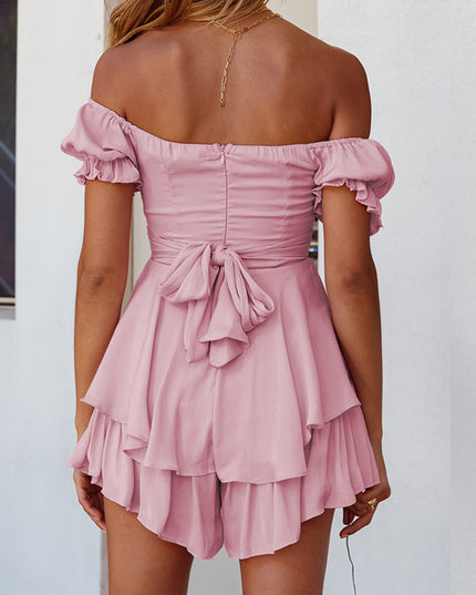 Damski kombinezon z odkrytymi ramionami imitujący sukienkę