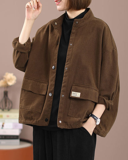 Damska kurtka przejściowa oversize z kieszeniami