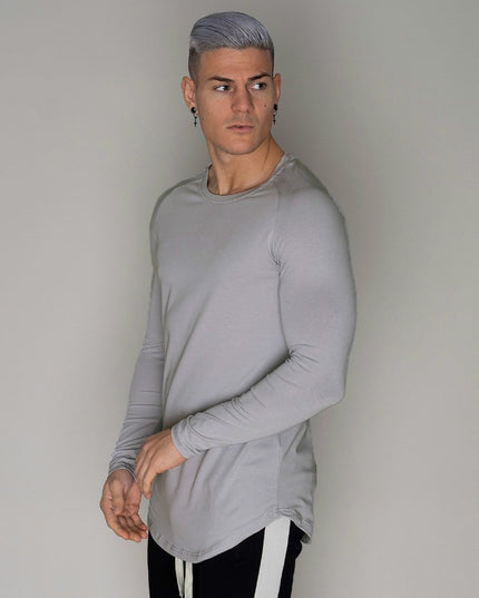 Męska koszulka z długim rękawem o prostym kroju