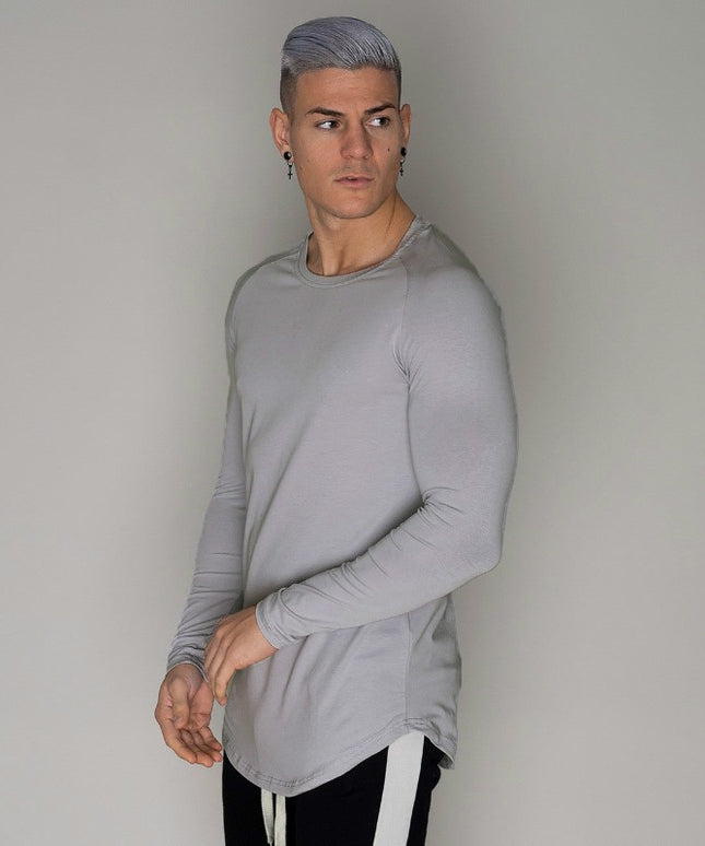 Męska koszulka z długim rękawem o prostym kroju