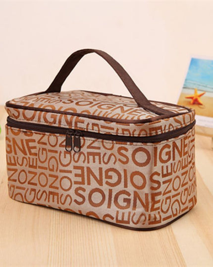 Kosmetyczka torba podróżna kuferek w brązowym kolorze