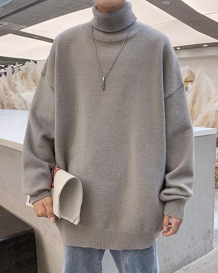 Męski sweter typu golf o kroju oversize