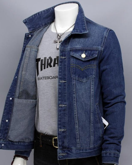 Męska kurtka jeansowa klasyczna o prostym kroju