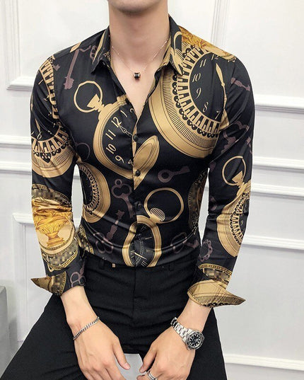 Męska koszula dopasowana we wzory