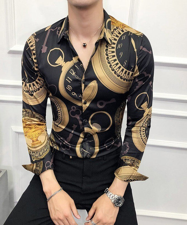 Męska koszula dopasowana we wzory