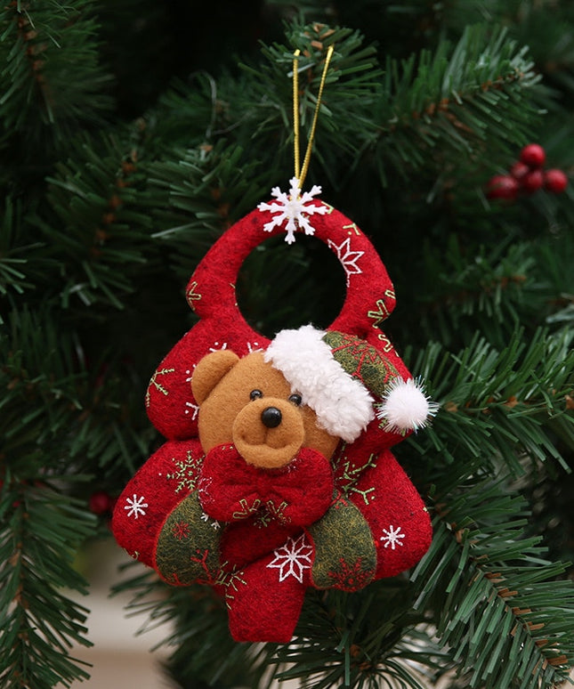 Świąteczna wisząca ozdoba z misiem