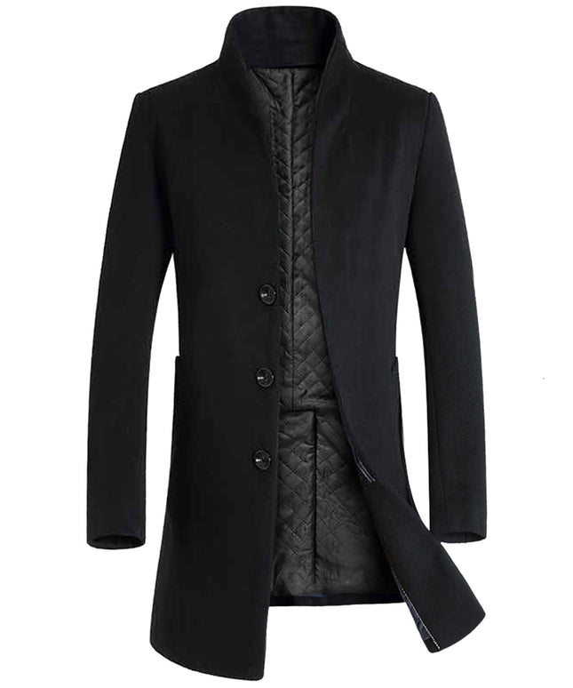 Męski płaszcz trzyrzędowy ze stójką