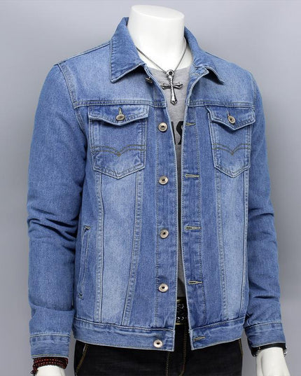 Męska kurtka jeansowa klasyczna o prostym kroju