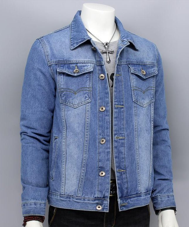 Męska kurtka jeansowa klasyczna o prostym kroju