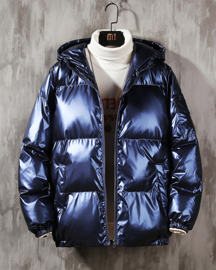 Damska kurtka połyskująca z kapturem