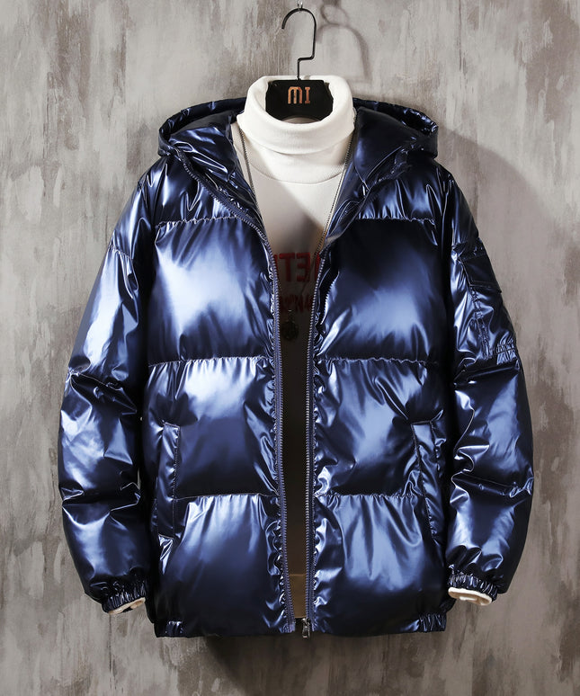 Damska kurtka połyskująca z kapturem