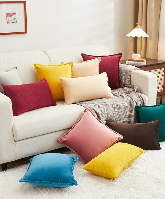 Poszewka na poduszkę aksamitna w jednolitych kolorach