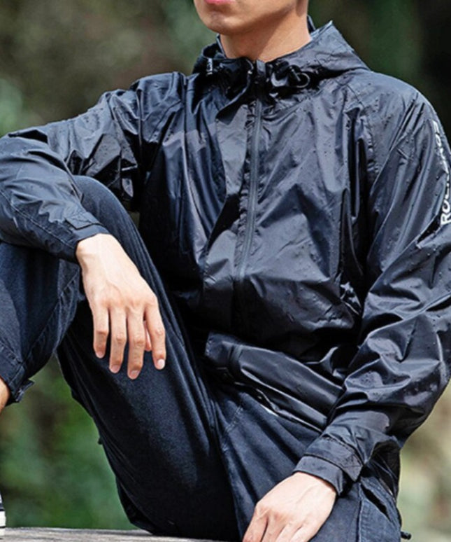 Męska kurtka przejściowa przeciwdeszczowa z kapturem