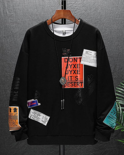 Męska bluza bez kaptura z nadrukami