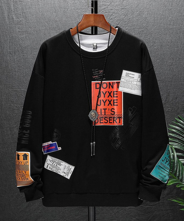 Męska bluza bez kaptura z nadrukami