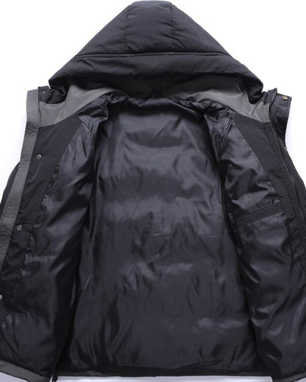 Męska kurtka zimowa z kontrastowymi paskami na rękawach