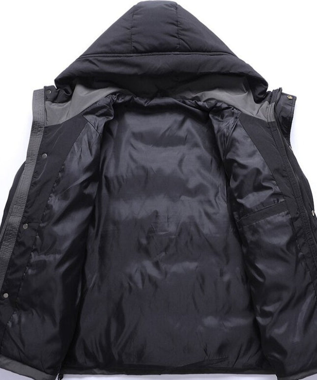 Męska kurtka zimowa z kontrastowymi paskami na rękawach