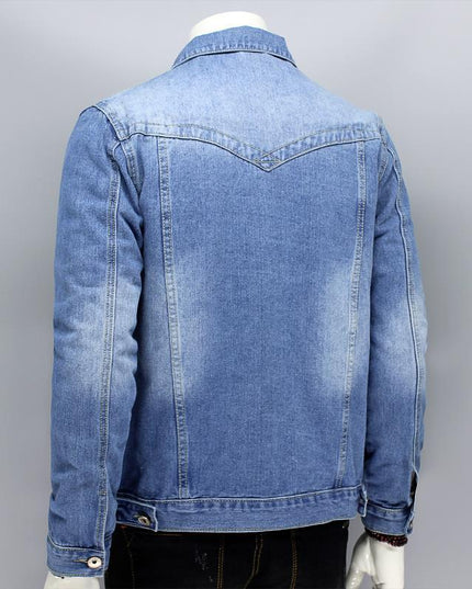 Męska kurtka jeansowa klasyczna o prostym kroju