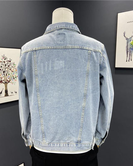 Męska kurtka jeansowa klasyczna o prostym kroju