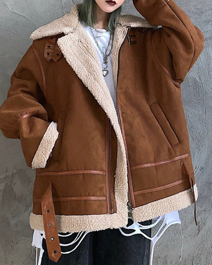 Damska kurtka zimowa pilotka z kożuszkiem