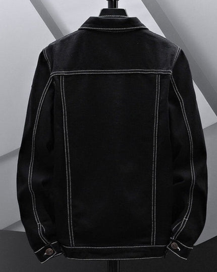 Męska kurtka jeansowa klasyczna z przeszyciami