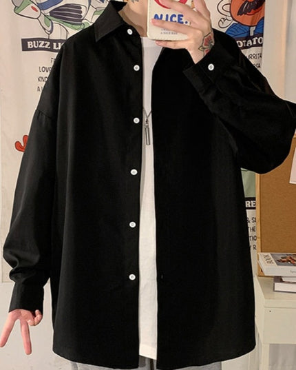 Męska koszula gładka o luźnym kroju