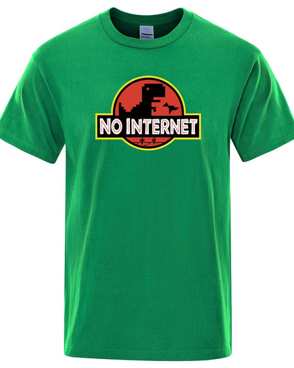 Męski T-shirt z napisem "NO INTERNET"