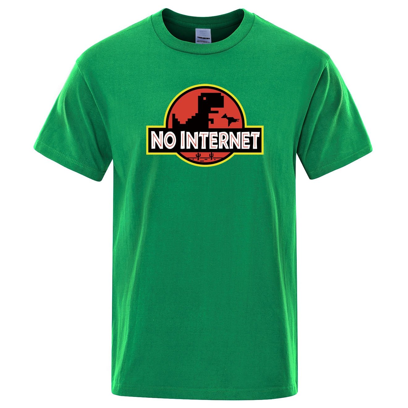 Męski T-shirt z napisem "NO INTERNET"