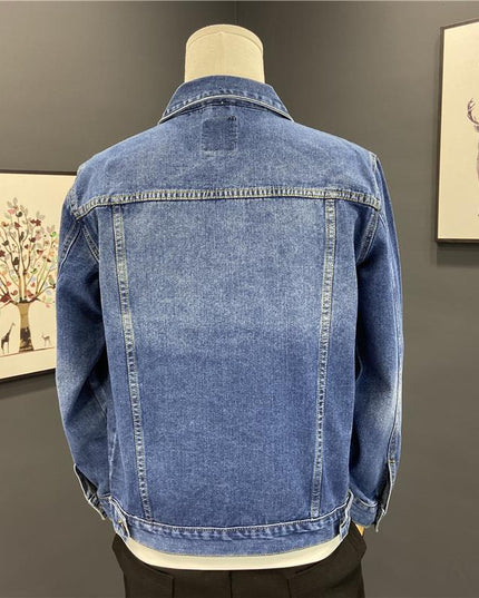 Męska kurtka jeansowa klasyczna o prostym kroju