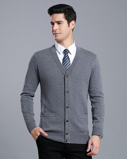 Męski sweter typu kardigan o eleganckim kroju