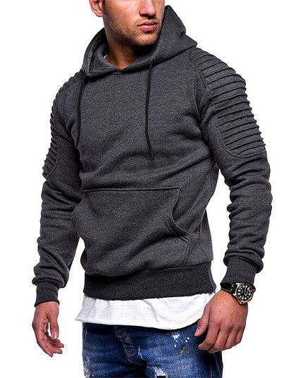 Męska bluza z kapturem i fakturą na ramionach