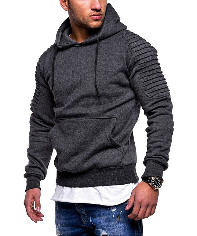 Męska bluza z kapturem i fakturą na ramionach