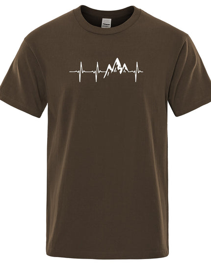 Męski T-shirt z nadrukiem z motywem gór