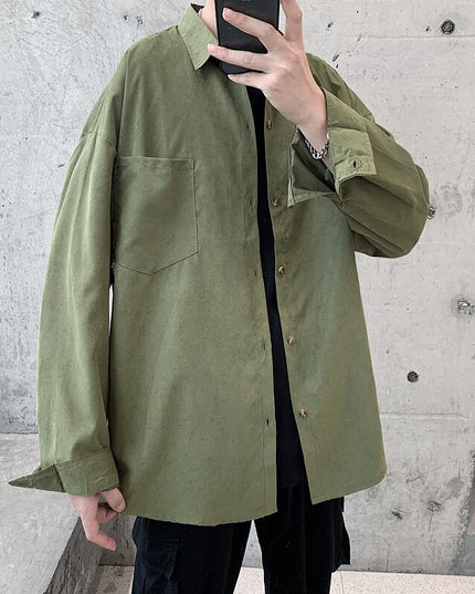 Męska koszula gładka o kroju oversize