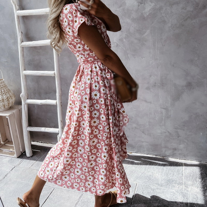 Sukienka midi w kwiatki