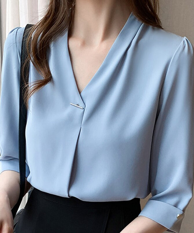 Damska koszula bez kołnierzyka