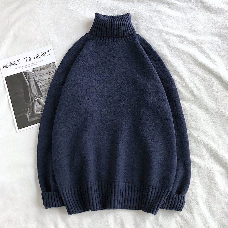 Męski sweter typu golf o kroju oversize