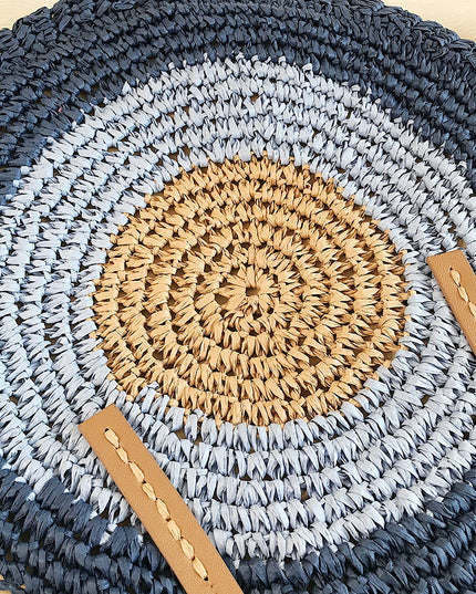 Torba plażowa słomkowa w okrągłym kształcie