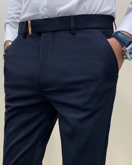 Męskie spodnie eleganckie chinosy z ozdobnym paskiem